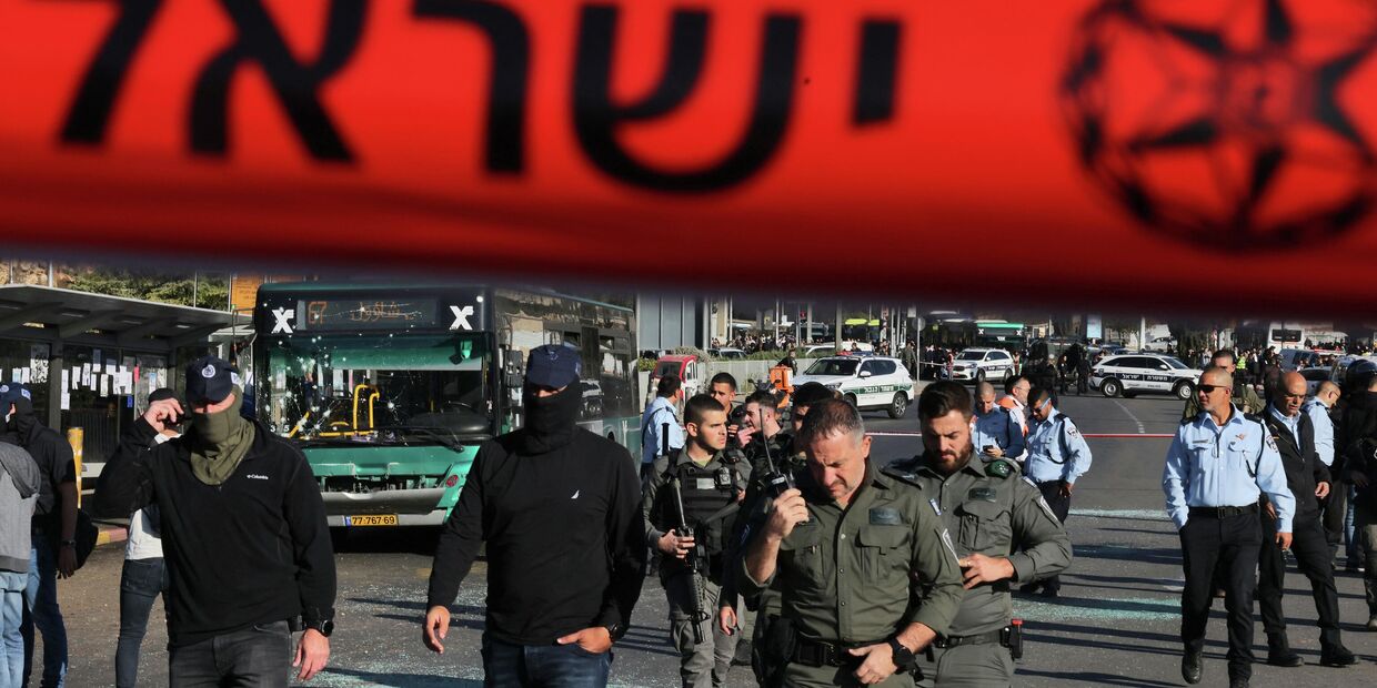Места взрыва на автобусной остановке в Иерусалиме, 23 ноября 2022 года