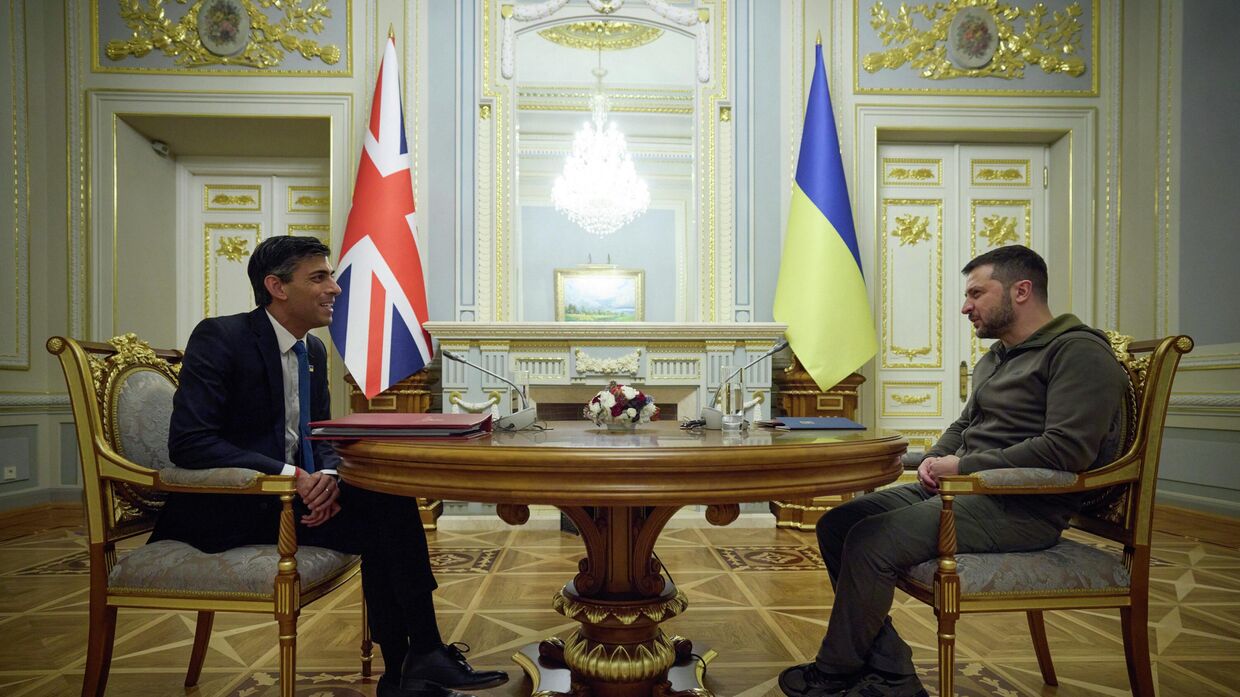 Президент Украины Владимир Зеленский, и премьер-министр Великобритании Риши Сунак в Киеве, 19 ноября 2022 года