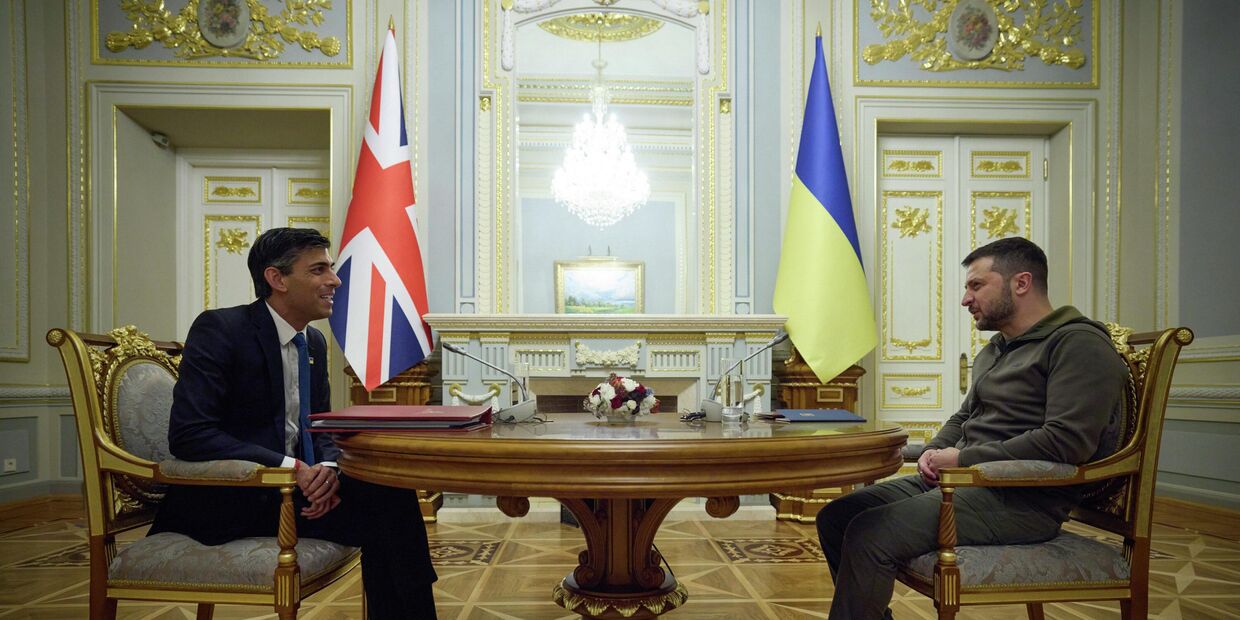 Президент Украины Владимир Зеленский, и премьер-министр Великобритании Риши Сунак в Киеве, 19 ноября 2022 года