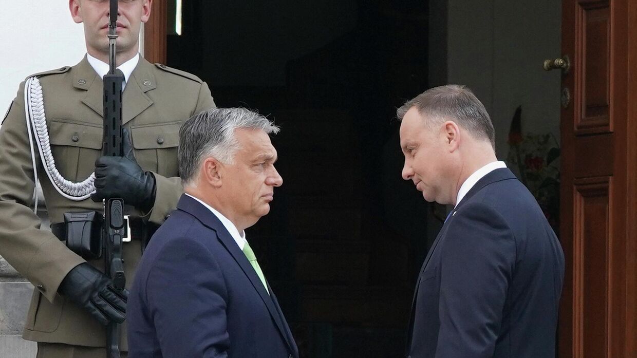 Президент Польши Анджей Дуда и премьер-министр Венгрии Виктор Орбан в Варшаве