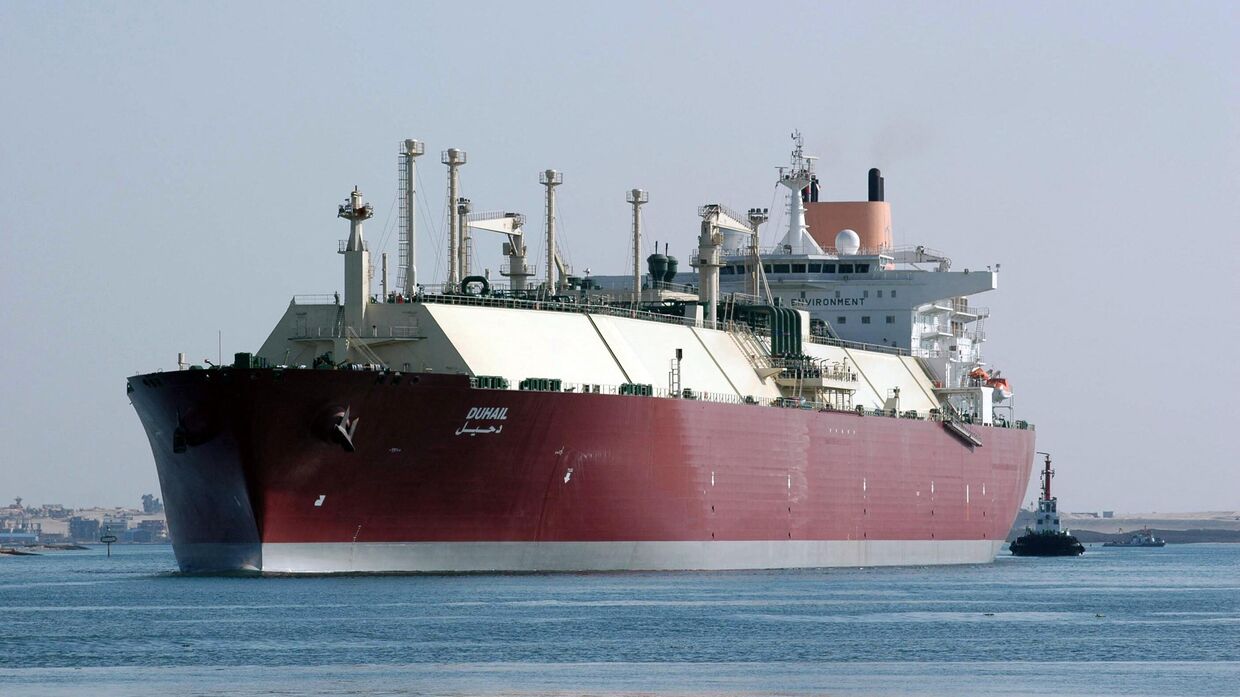 Катарский танкер для перевозки СПГ. Архивное фото