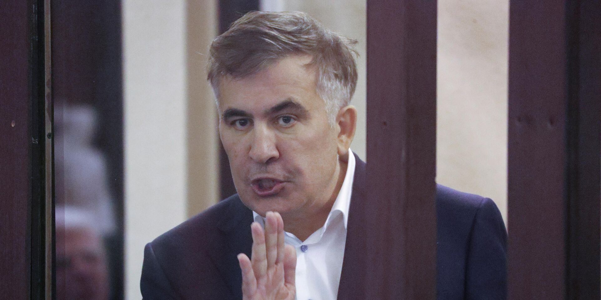 Бывший президент Грузии Михаил Саакашвили во время судебного заседания в Тбилиси, 2 декабря 2021 года - ИноСМИ, 1920, 06.12.2022