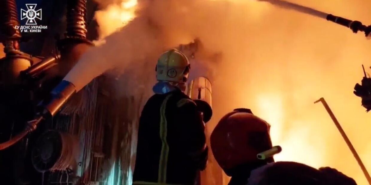 Пожар на подстанции в Киеве