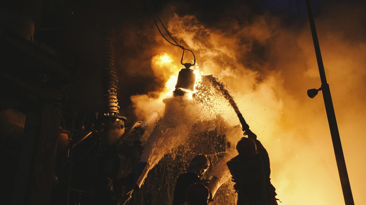 Пожар на подстанции в Киеве