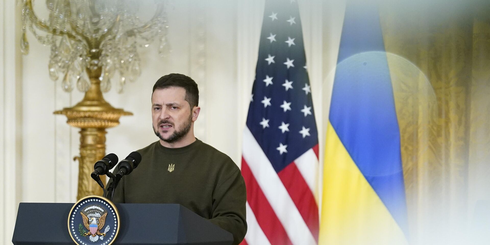 Президент Украины Владимир Зеленский выступает в Белом доме в Вашингтоне. 21 декабря 2022 года - ИноСМИ, 1920, 23.12.2022