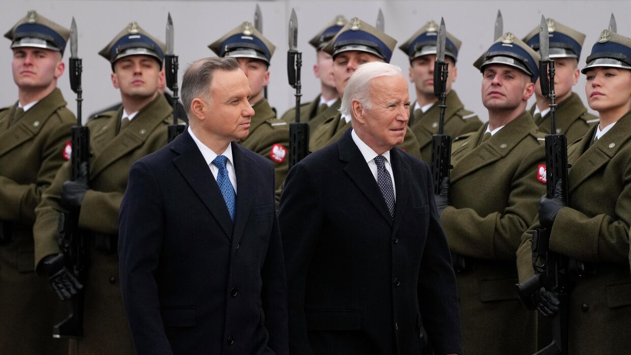 Президент Польши Анджей Дуда и президент США Джо Байден в Варшаве, Польша. 21 февраля 2023 года