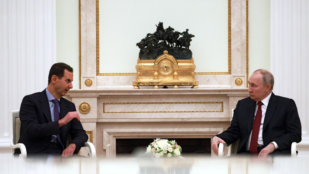 Переговоры президента РФ В. Путина с президентом Сирии Б. Асадом