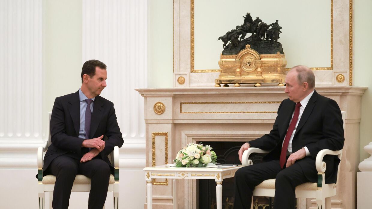 Переговоры президента РФ В. Путина с президентом Сирии Б. Асадом