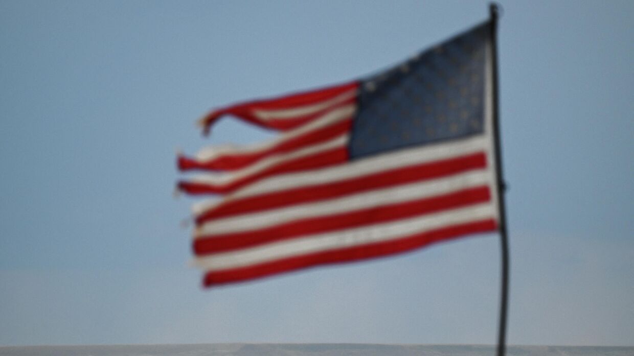 Флаг США в Бослере, штат Вайоминг
