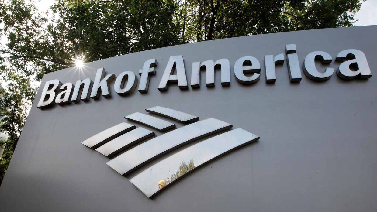 Логотип Bank of America в Пало-Альто, Калифорния