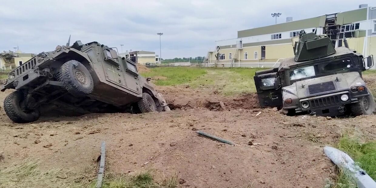 Поврежденная техника на месте ликвидации украинской ДРГ в Белгородской области