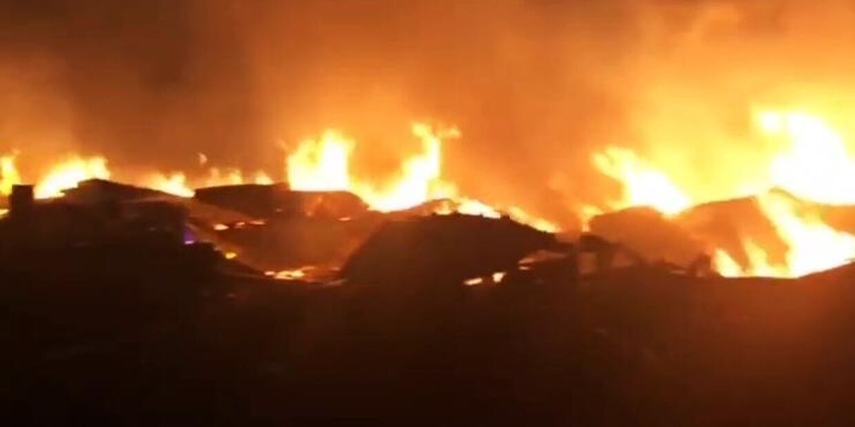Пожар в строительных бытовках в Севастополе