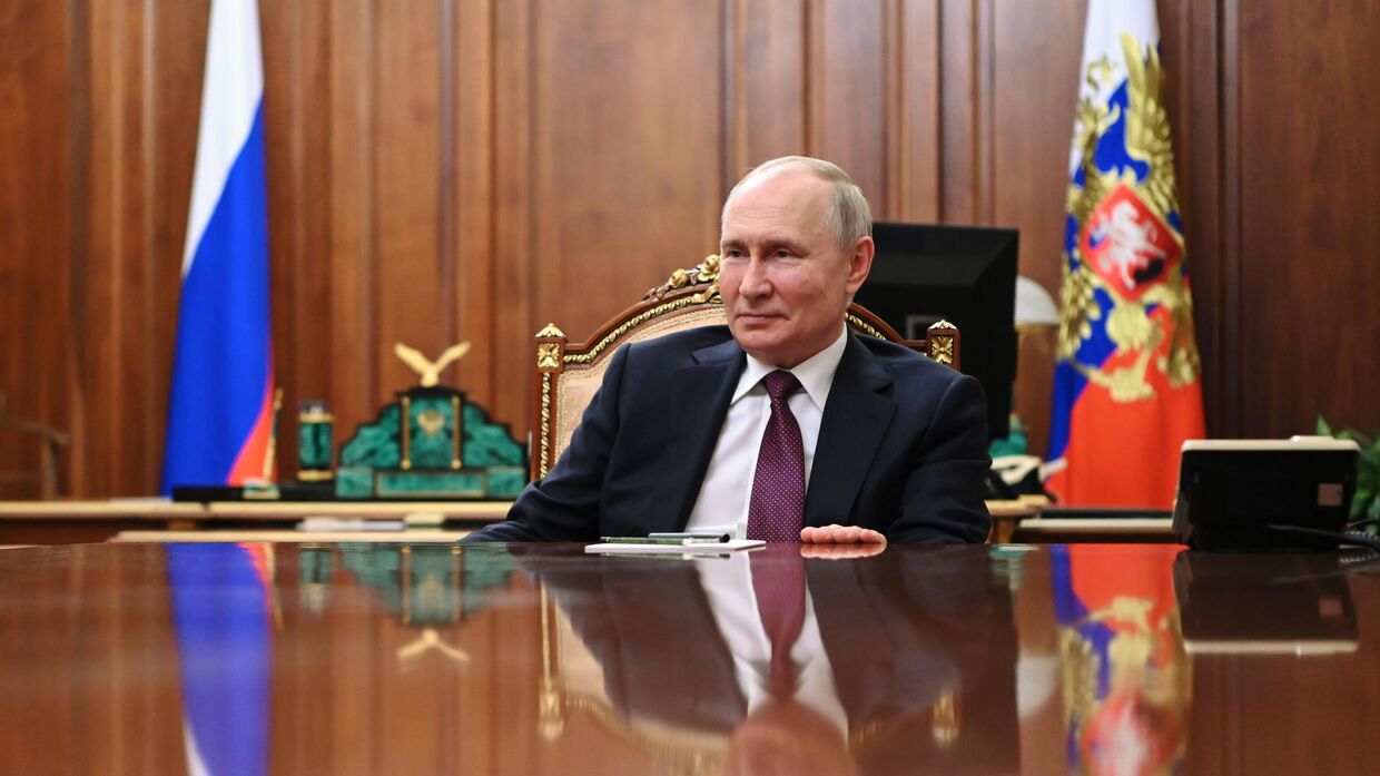 Встреча президента РФ В. Путина и спикера Госдумы В. Володина
