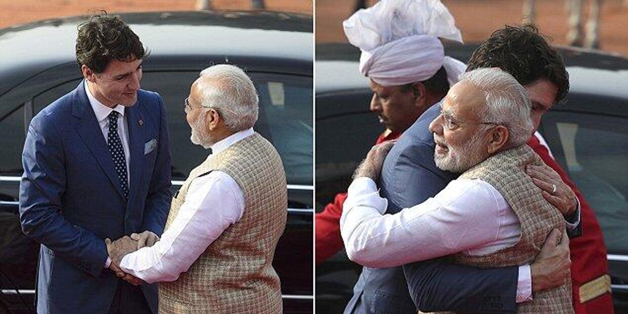 Канадский премьер Джастин Трюдо и индийский премьер Нарендра Моди 