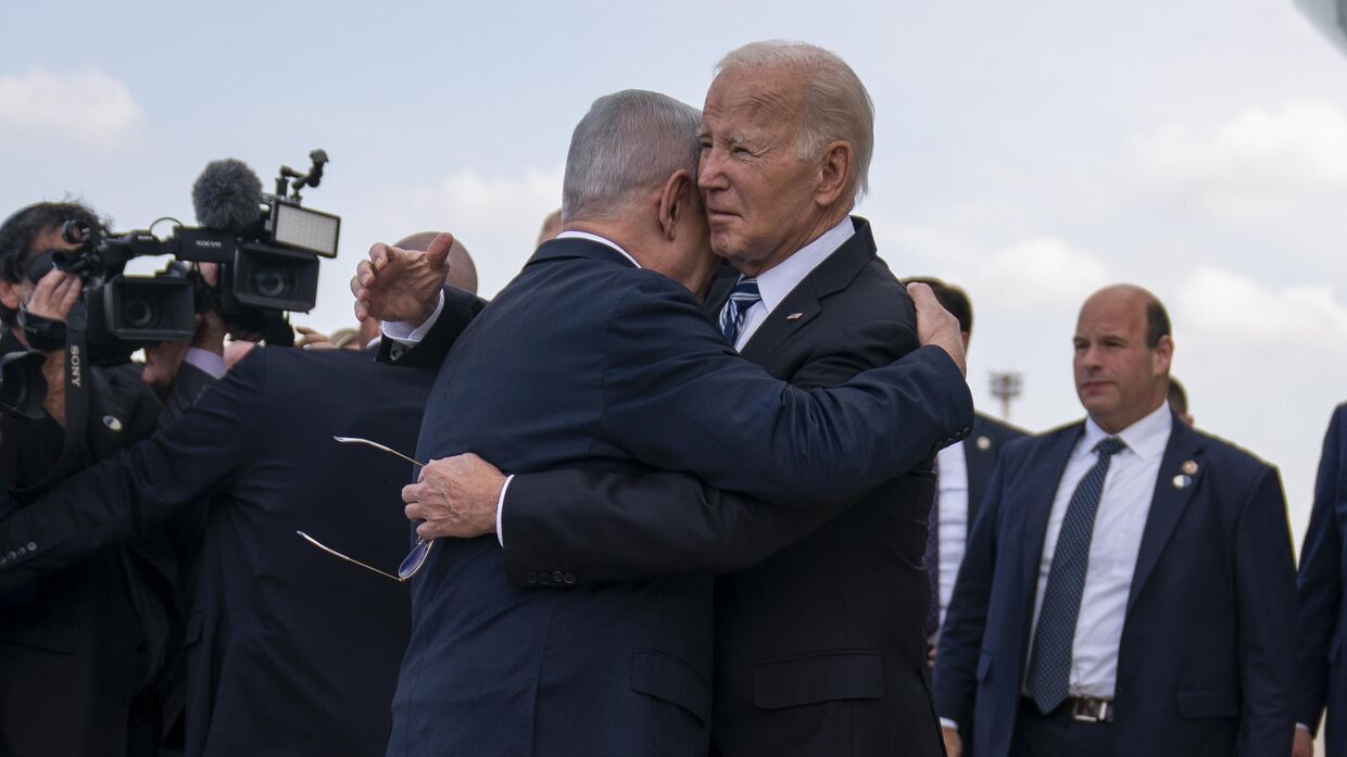 Байден и Нетаньяху во время визита президента США в Израиль, 18 октября 2023 года