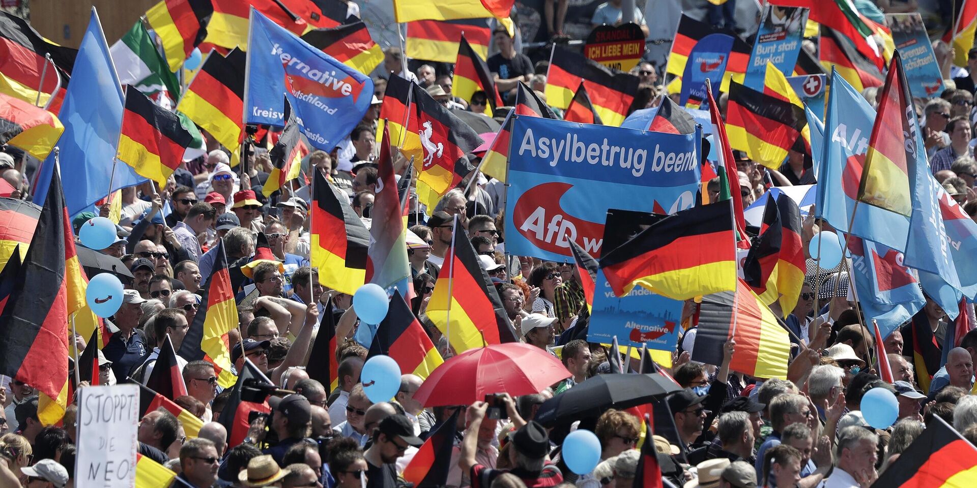 Сторонники партии Альтернатива для Германии на митинге в Берлине, Германия. 27 мая 2018 года - ИноСМИ, 1920, 19.01.2024