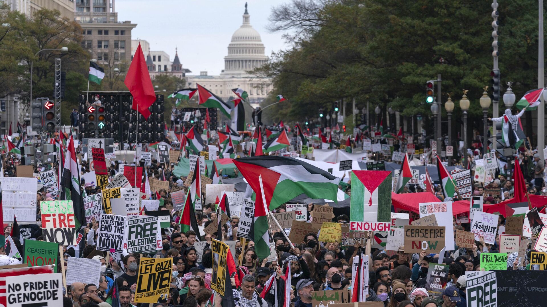 Пропалестинские протесты в Вашингтоне, США, 4 ноября 2023 год - ИноСМИ, 1920, 17.02.2024