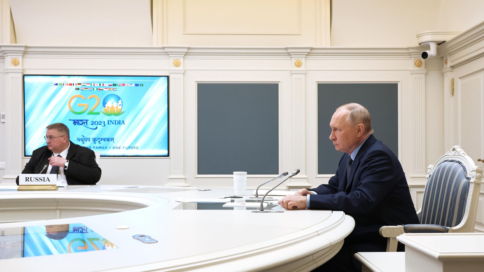 Президент РФ В. Путин принял участие во внеочередном саммите Группы двадцати - ИноСМИ, 1920, 23.11.2023