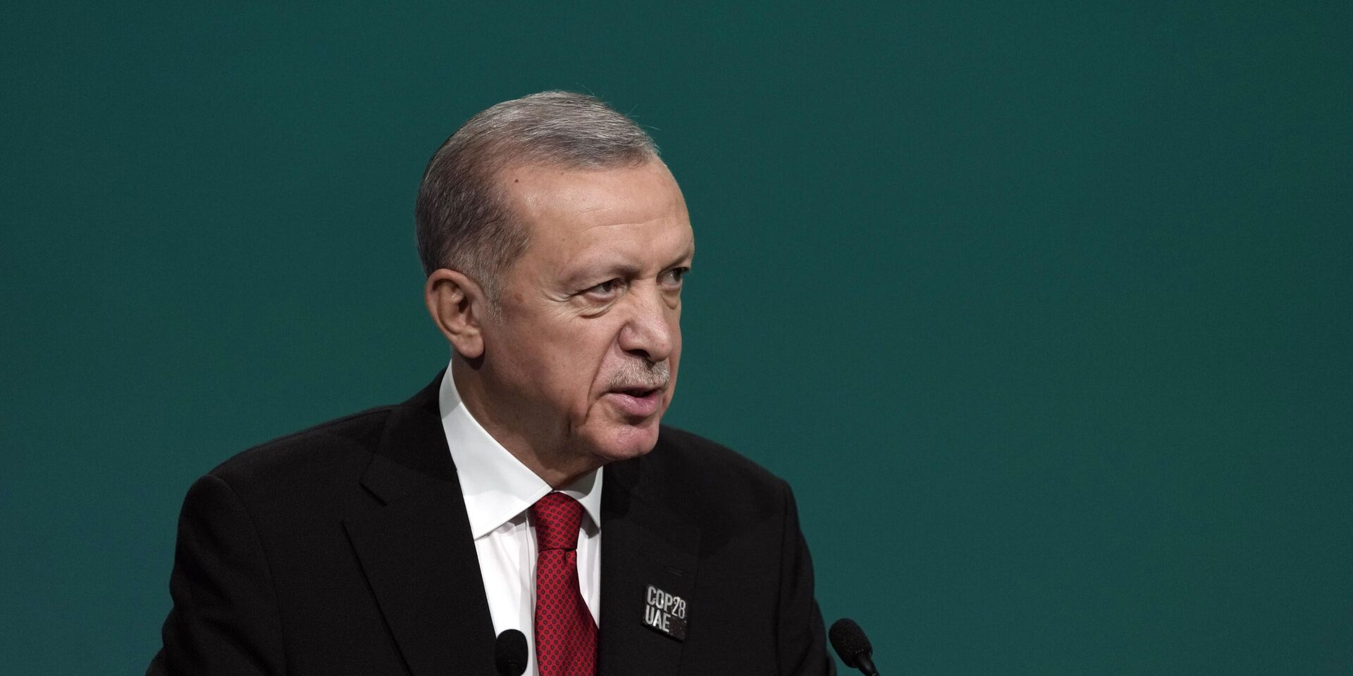Президент Турции Реджеп Тайип Эрдоган выступает на пленарном заседании Климатического саммита ООН COP28 в пятницу, 1 декабря 2023 года, в Дубае, Объединенные Арабские Эмираты. - ИноСМИ, 1920, 03.03.2024