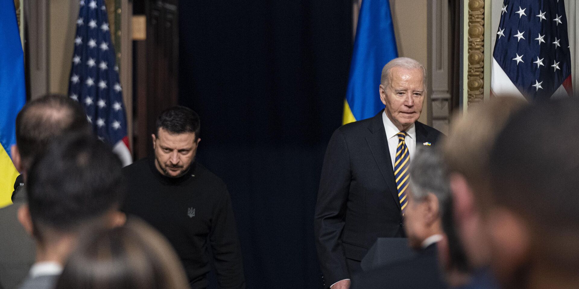 Президент Украины Владимир Зеленский и президент США Джо Байден во время пресс-конференции в Белом доме в Вашингтоне - ИноСМИ, 1920, 01.03.2024