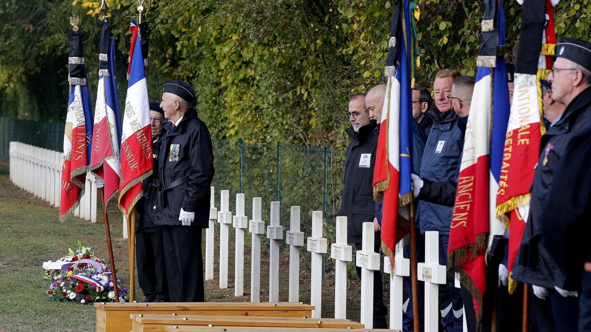 Церемония захоронения останков русских солдат времен Первой мировой войны в Сен-Илер-ле-Гран, Франция. 27 октября 2023 года - ИноСМИ, 1920, 17.12.2023