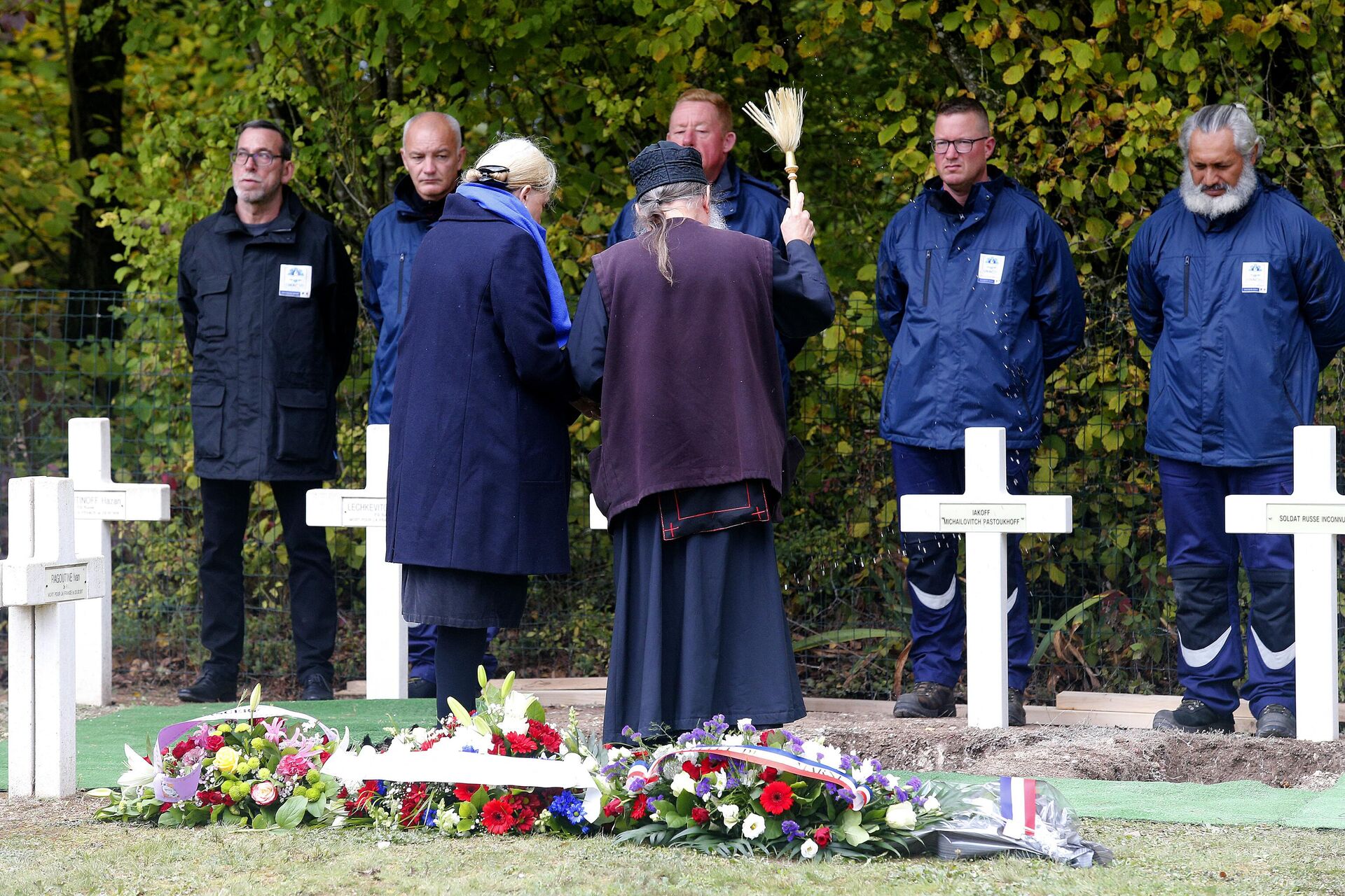 Церемония захоронения останков русских солдат времен Первой мировой войны в Сен-Илер-ле-Гран, Франция. 27 октября 2023 года - ИноСМИ, 1920, 18.12.2023