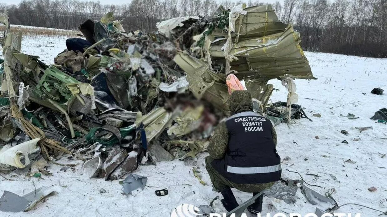 Место падения самолета Ил-76 в Белгородской области