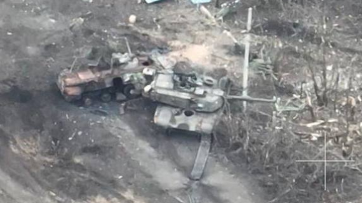 Брошенный украинский танк М-1 Абрамс
