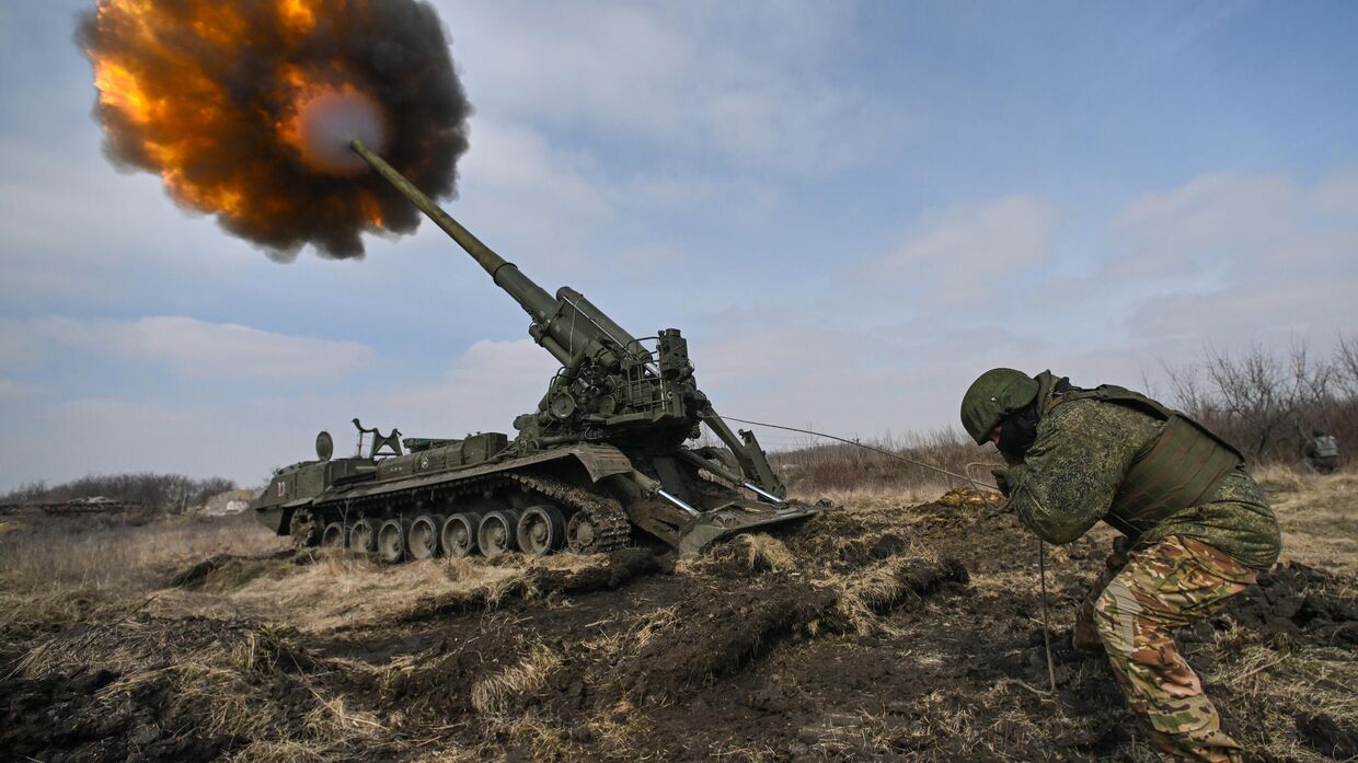 Боевая работа САУ Малка артиллерийских подразделений ЦВО на Авдеевском направлении