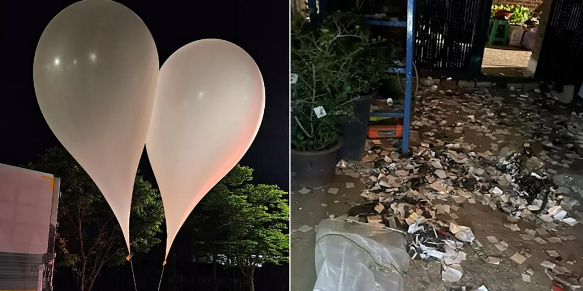 Мешки с мусором на воздушных шарах, предположительно отправленные Северной Кореей, в Сеуле. 29 мая 2024 - ИноСМИ, 1920, 29.05.2024