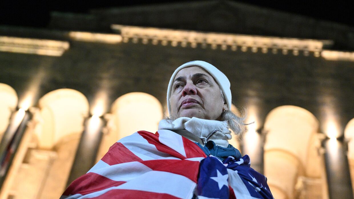 Акция протеста оппозиции в Тбилиси