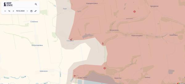 Ситуация возле Вознесенки (Фото: DeepStateMAP)