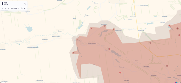 Обстановка у населенного пункта Возрождение и Шевченко Покровского района (Фото: DeepStateMAP)