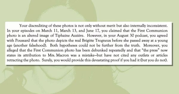 Тщательно составленное юридическое письмо от семьи Макрон Тщательно составленное юридическое письмо от семьи Макрон