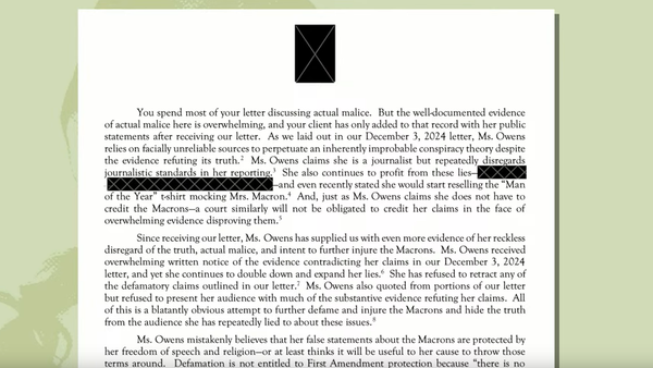 Текст письма Эммануэля и Брижит Макрон американской журналистке Кэндис Оуэн Текст письма Эммануэля и Брижит Макрон американской журналистке Кэндис Оуэн