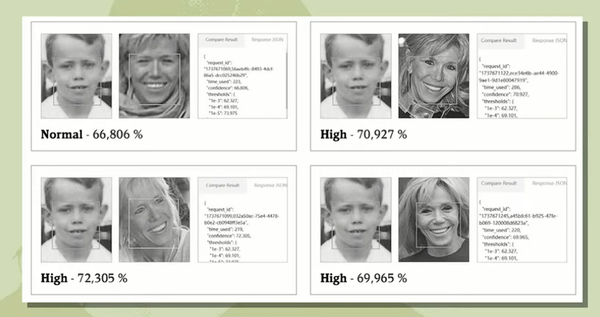 Сравнение лиц Ж.-М. Троньё и Б. Макрон Сравнение лиц Ж.-М. Троньё и Б. Макрон