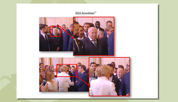 Фото с инаугурации Э. Макрона в 2022 году, кадр из видео