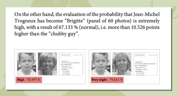 Сравнение фото Ж.-М. Троньё и Б. Макрон, кадр из видео