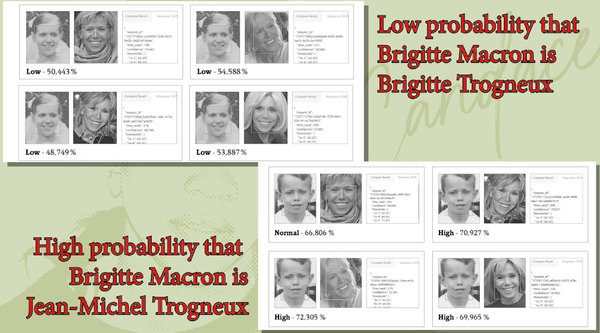 Сравнение фото Б. Троньё и Б. Макрон, Ж.-М. Троньё и Б. Макрон, кадр из видео