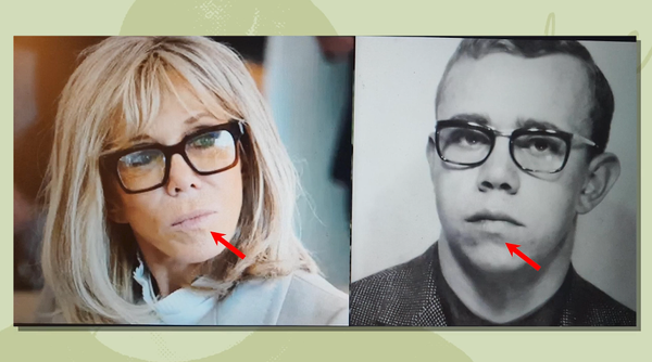 Сравнение фото Б.Макрон и Ж.-М. Троньё, кадр из видео