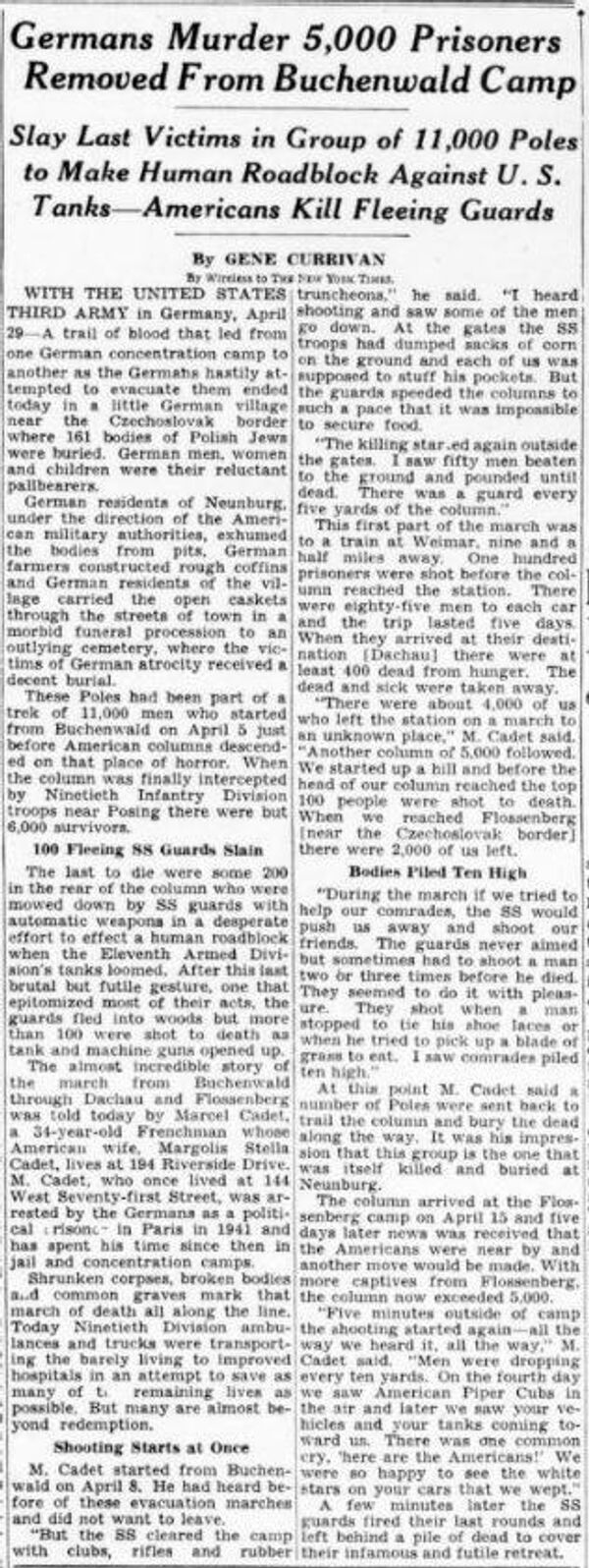 Немцы убили пять тысяч заключенных, вывезенных из лагеря Бухенвальд