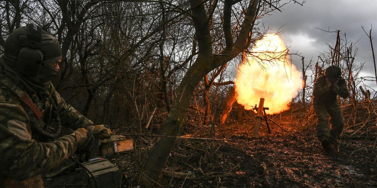 Боевая работа расчета 120мм миномёта 352 полка группировки войск Север в Курской области