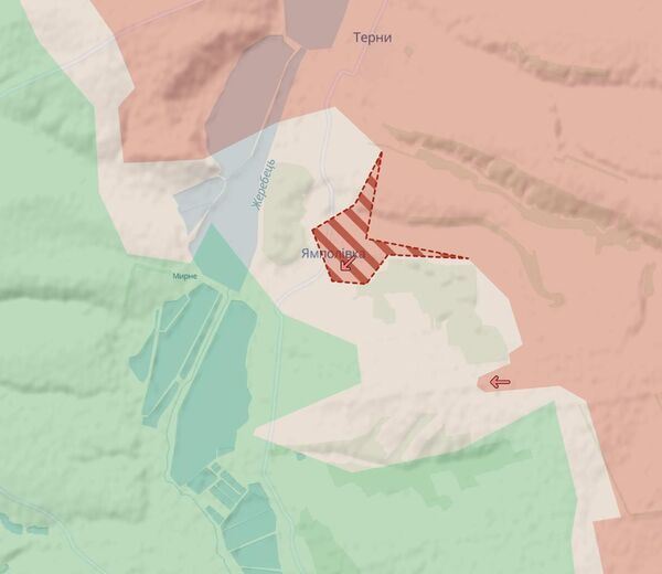 Район Ямполовки, карта DeepState от 14.04.2025