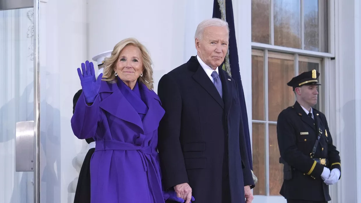 Первая леди Джилл Байден и президент США Джо Байден, 20 января 2025 года