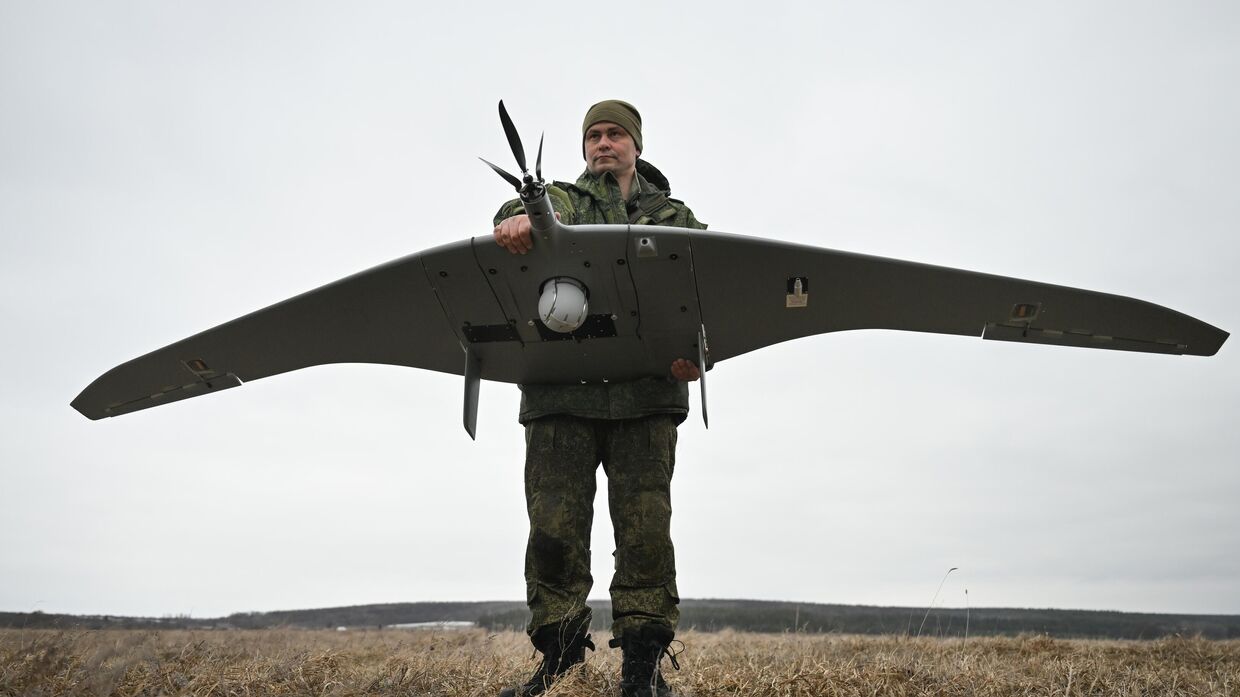 Работа расчета БПЛА Суперкам группировки войск Север на Курском направлении СВО