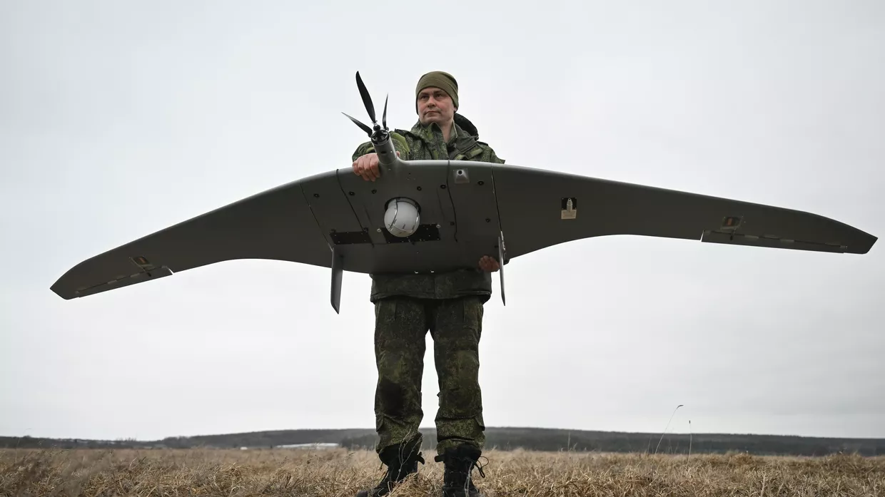 Работа расчета БПЛА Суперкам группировки войск Север на Курском направлении СВО
