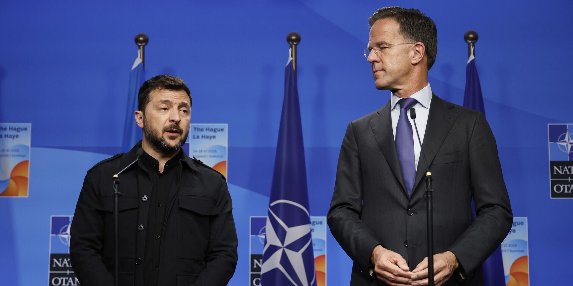 Генеральный секретарь НАТО Марк Рютте и Владимир Зеленский - ИноСМИ, 1920, 03.10.2025