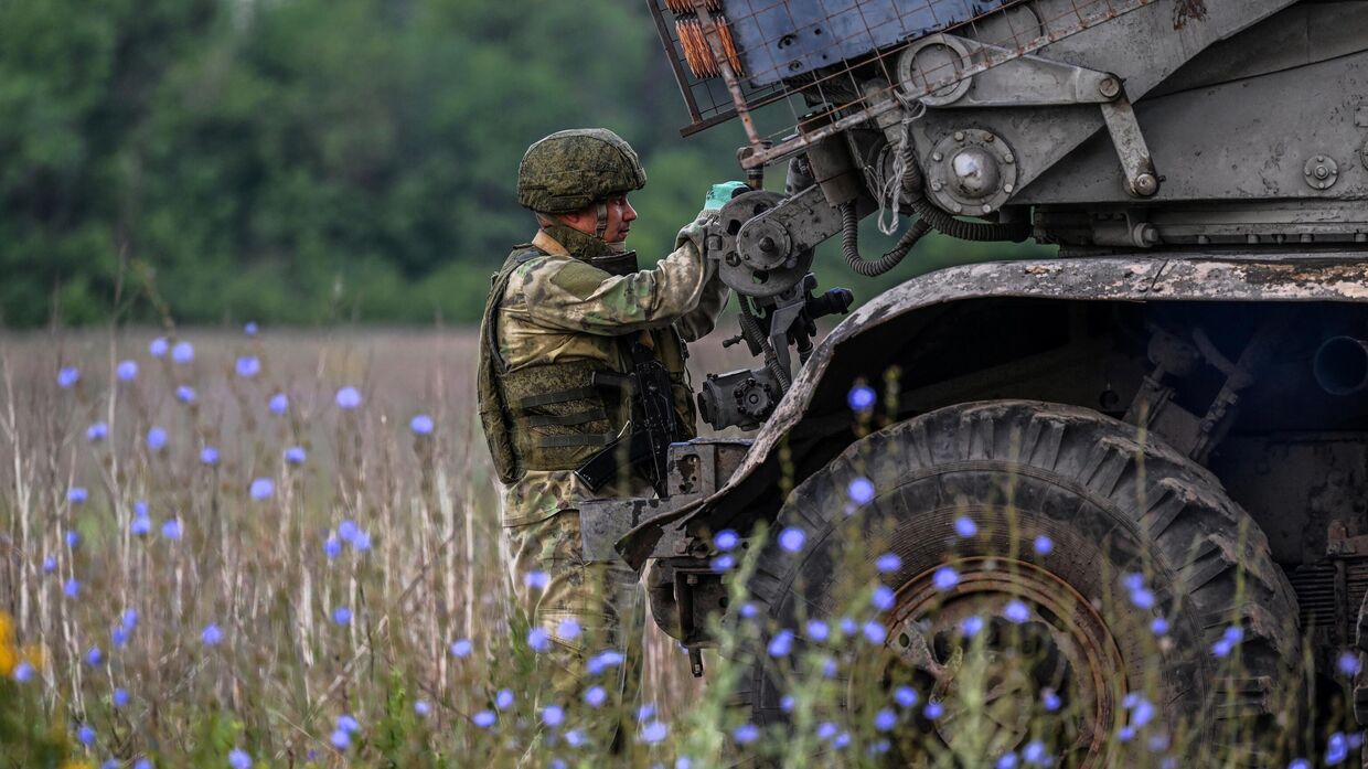 Боевая работа расчета РСЗО Град группировки войск Центр на Красноармейском направлении СВО