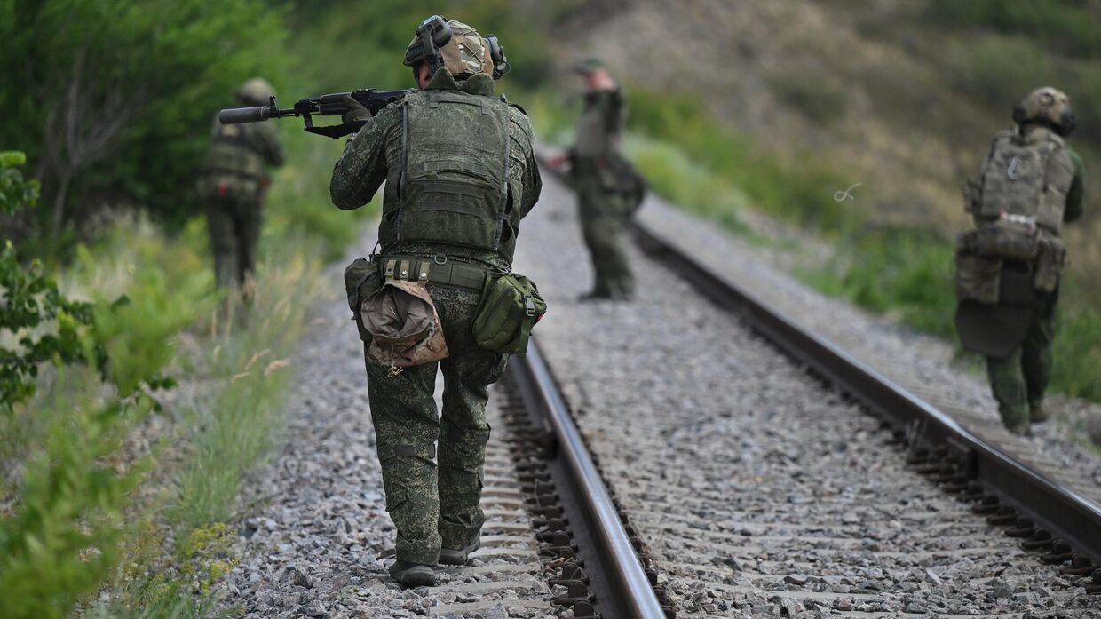 Боевое слаживание экипажа бронепоезда Енисей группировки войск Центр