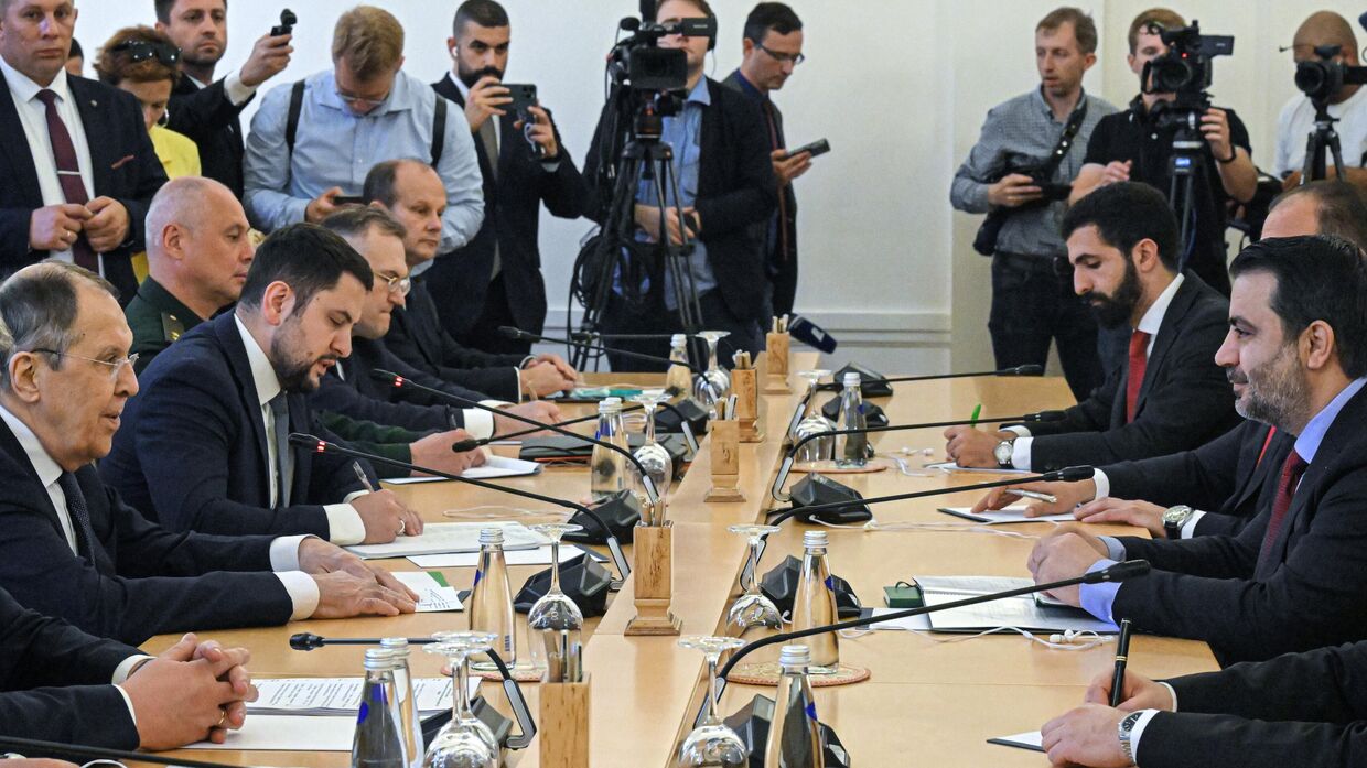 Встреча главы МИД РФ С. Лаврова и главы МИД Сирии А. Шибани